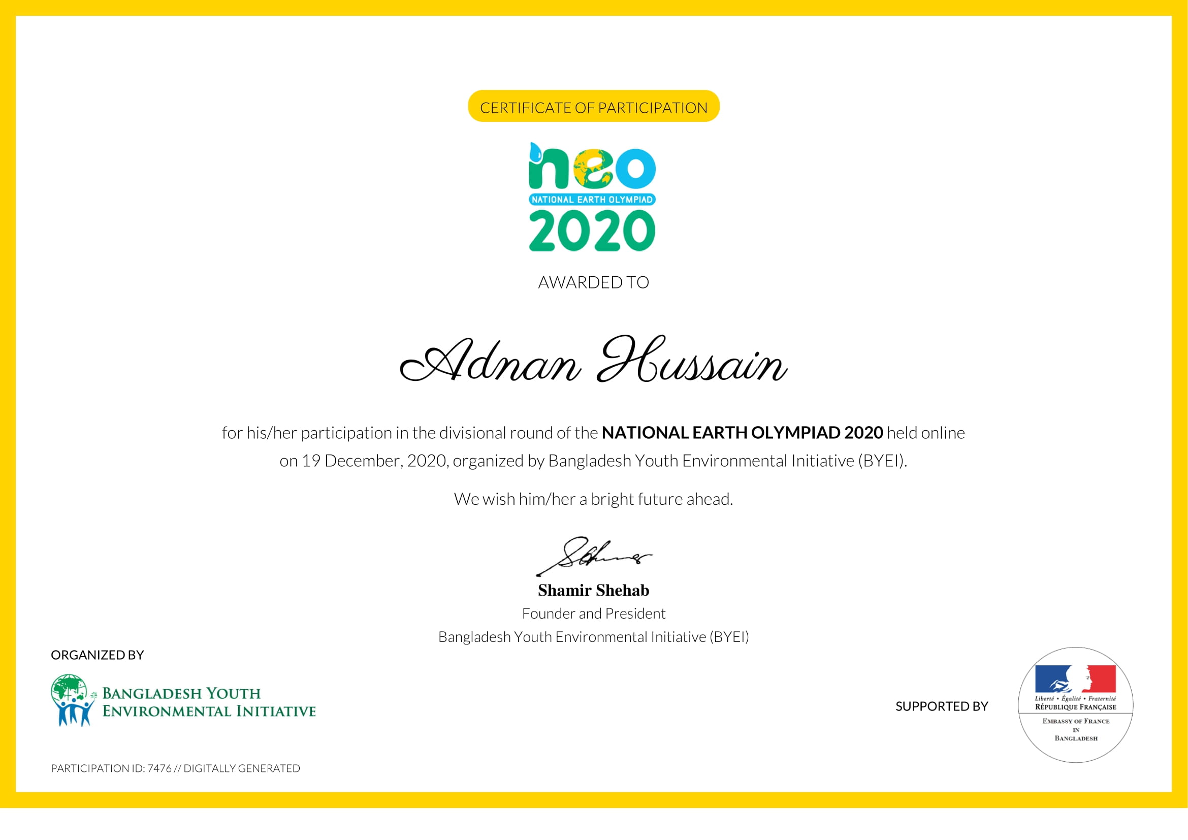 NEO-2020 Acievement